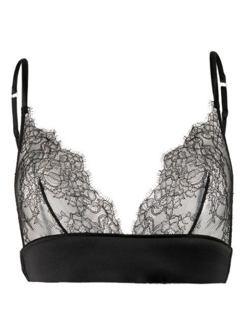 lace-detail triangle-cup bra by MAISON CLOSE