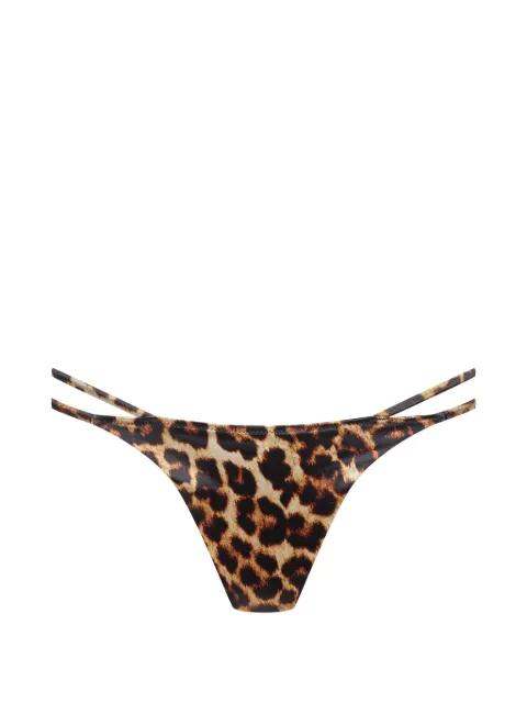 leopard-print ring-detail bikini bottoms by MAISON CLOSE