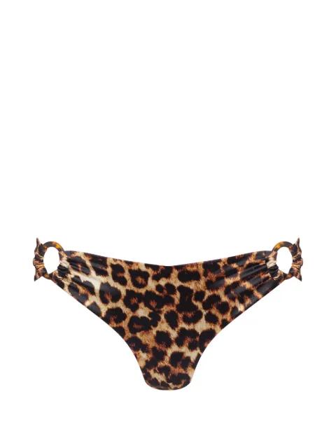 leopard-print ring-detail bikini bottoms by MAISON CLOSE