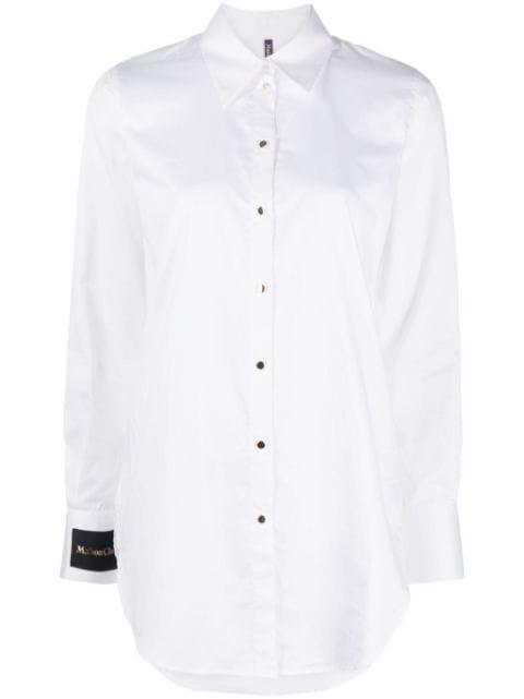 logo-patch cotton poplin shirt by MAISON CLOSE