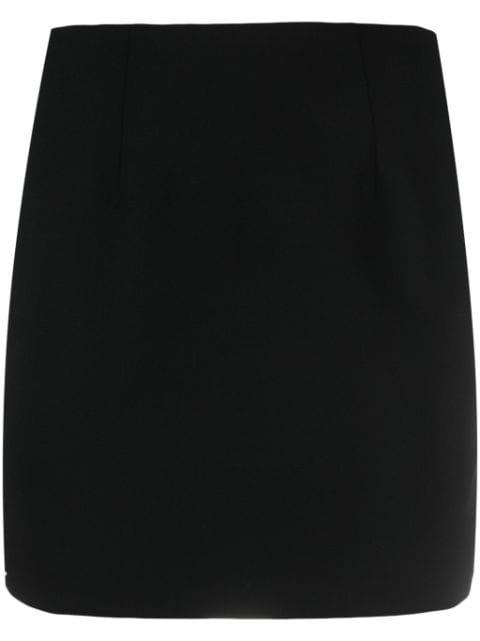 logo-patch lace-detailing skirt by MAISON CLOSE