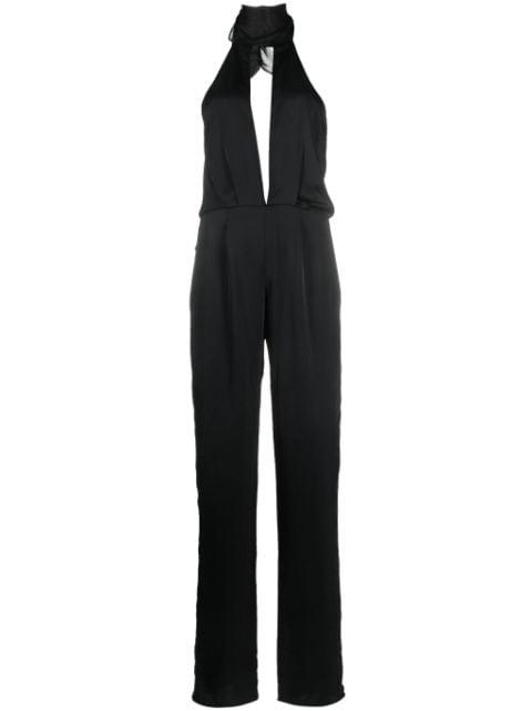 open-back satin jumpsuit by MAISON CLOSE
