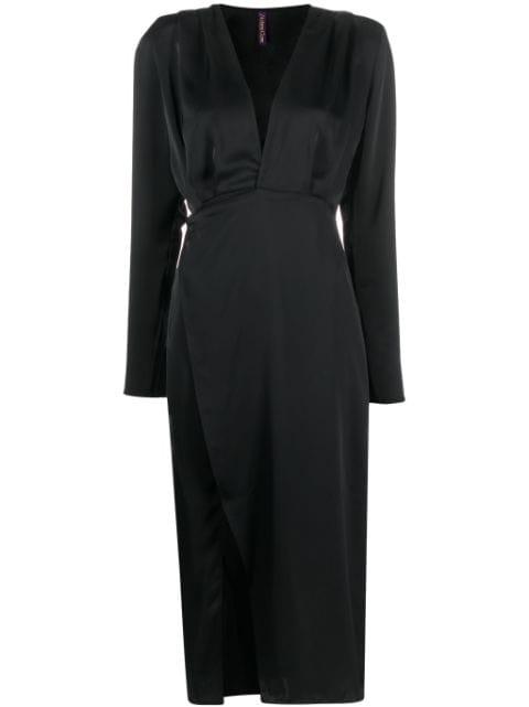 satin wrap mini dress by MAISON CLOSE