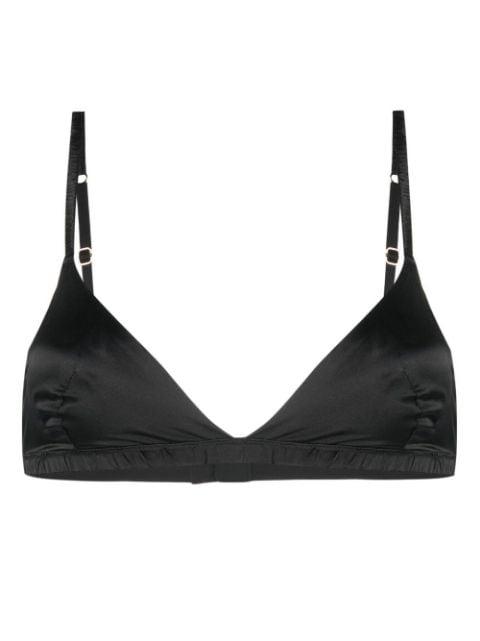 silk triangle cup bra by MAISON CLOSE