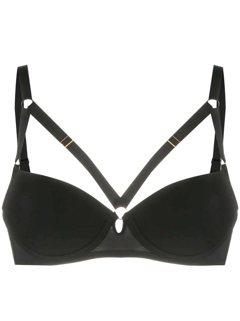 strap-embellished padded bra by MAISON CLOSE