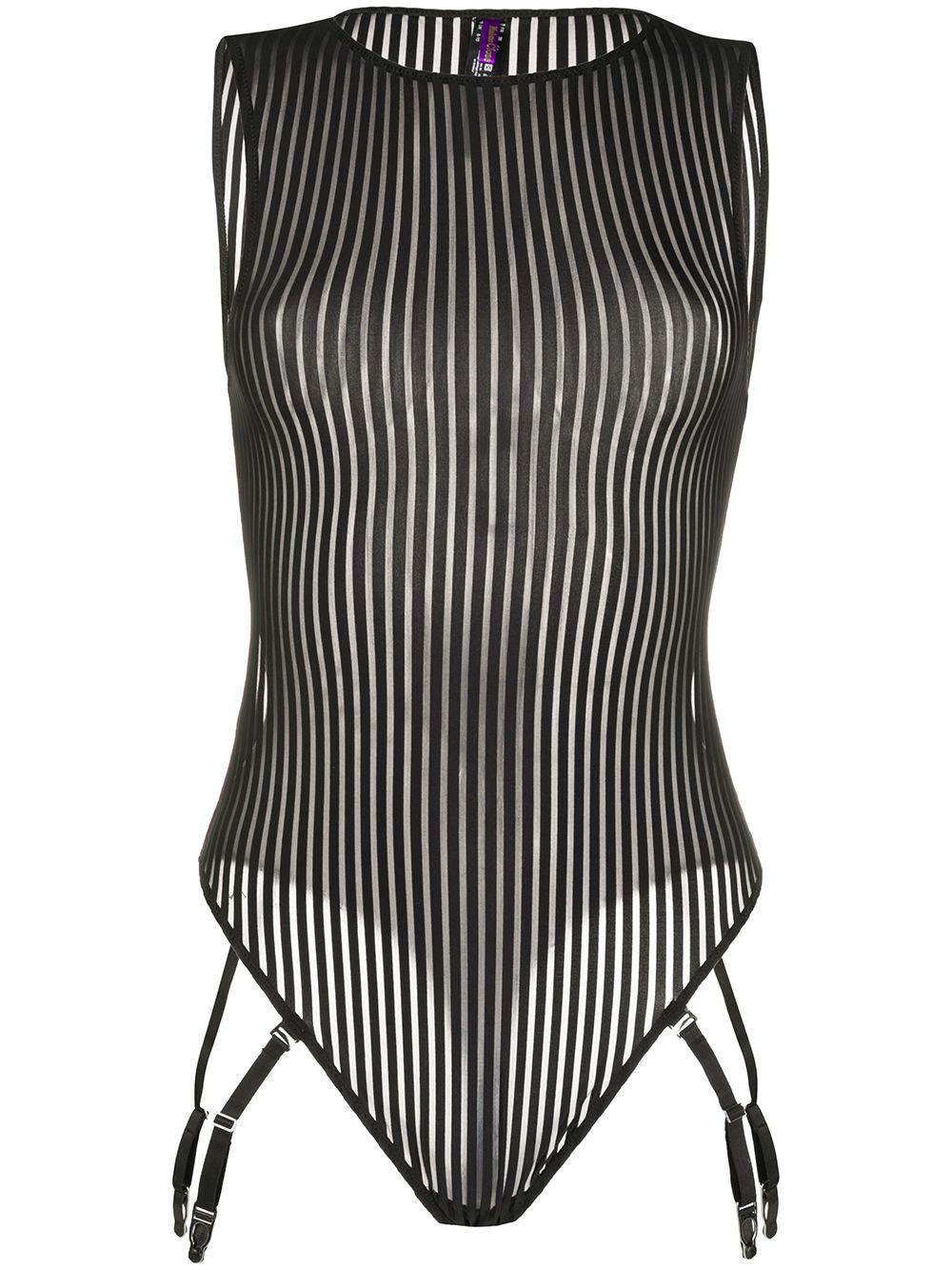 striped bodysuit by MAISON CLOSE