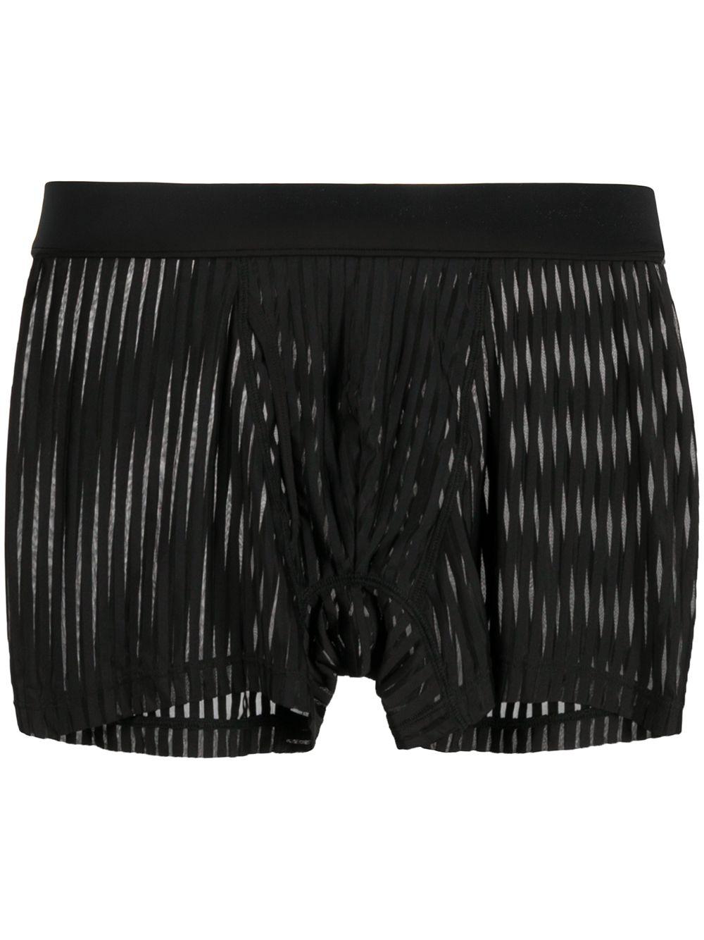 striped mesh boxer briefs by MAISON CLOSE