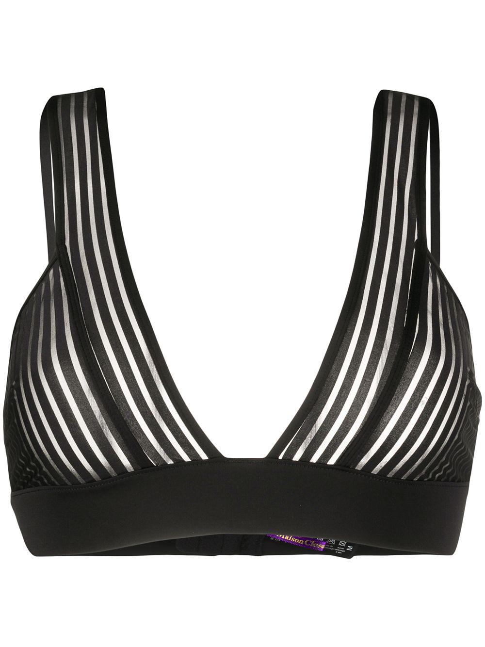 striped triangle bra by MAISON CLOSE