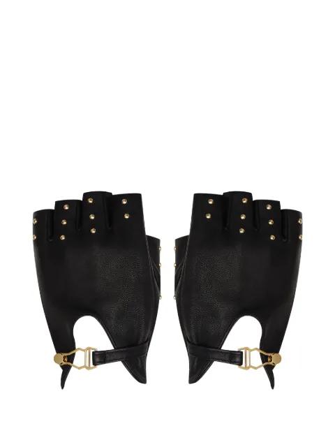studded leather mittens by MAISON CLOSE