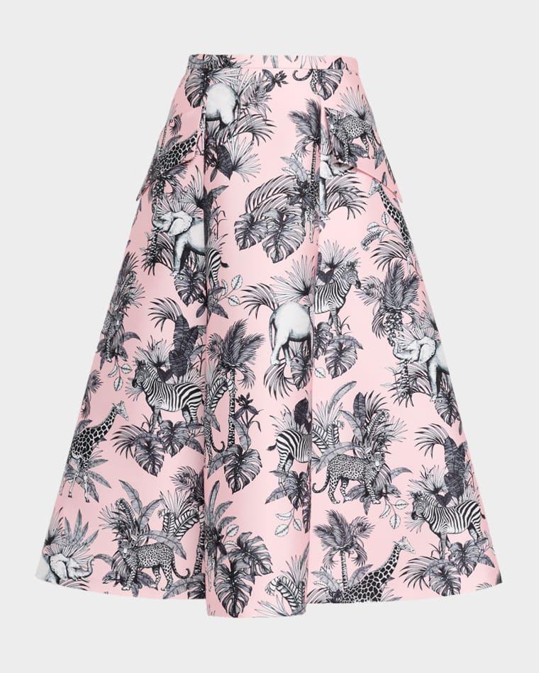 African Adventure Pocket A-Line Midi Skirt by MAISON COMMON