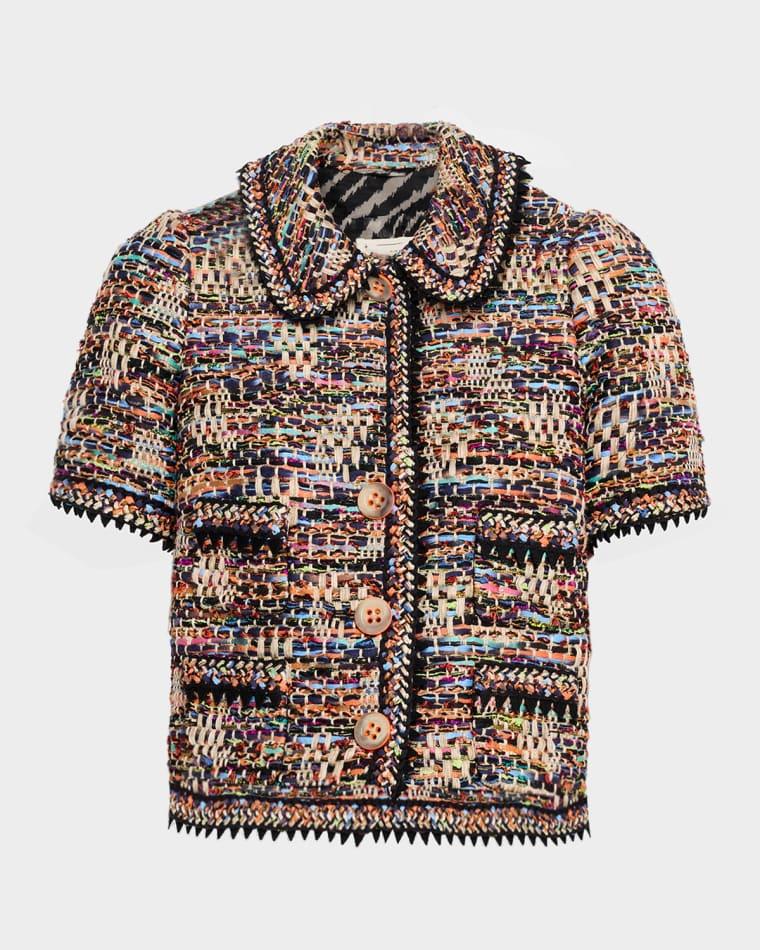 Cotton-Blend Tweed Short-Sleeve Jacket by MAISON COMMON