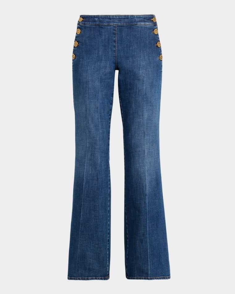Mid-Rise Flare Sailor Jeans by MAISON COMMON