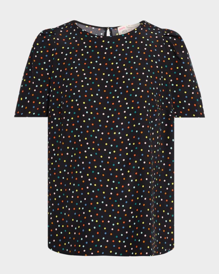 Polka Dot Silk Blouse by MAISON COMMON