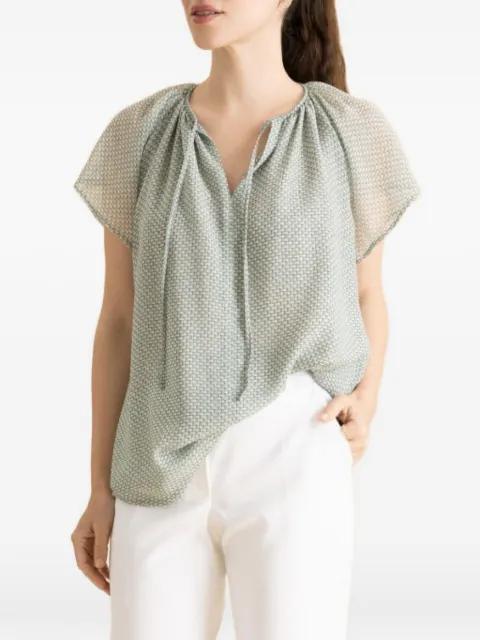v-neck flutter-sleeve blouse by MAISON COMMON