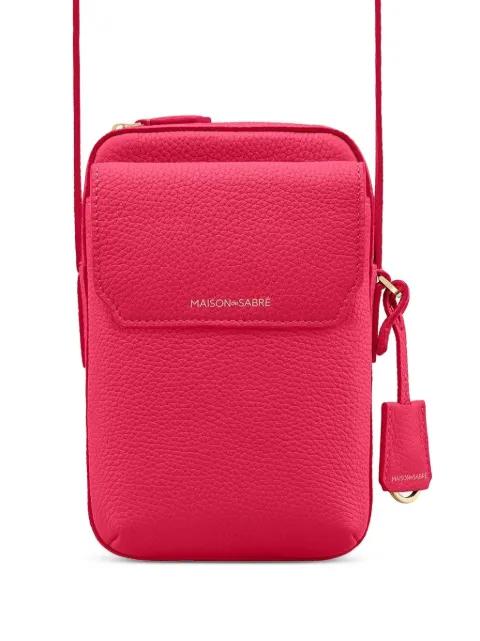 Leather Zip Phone Pouch by MAISON DE SABRE