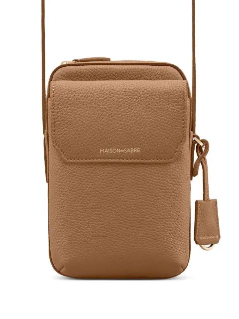 Leather Zip Phone Pouch by MAISON DE SABRE