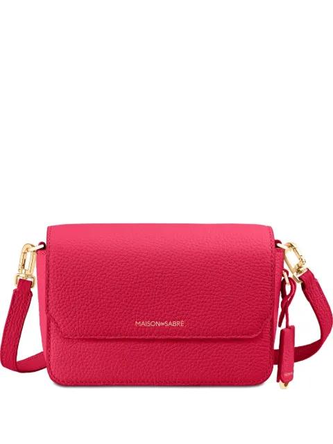 mini leather flap cross body bag by MAISON DE SABRE