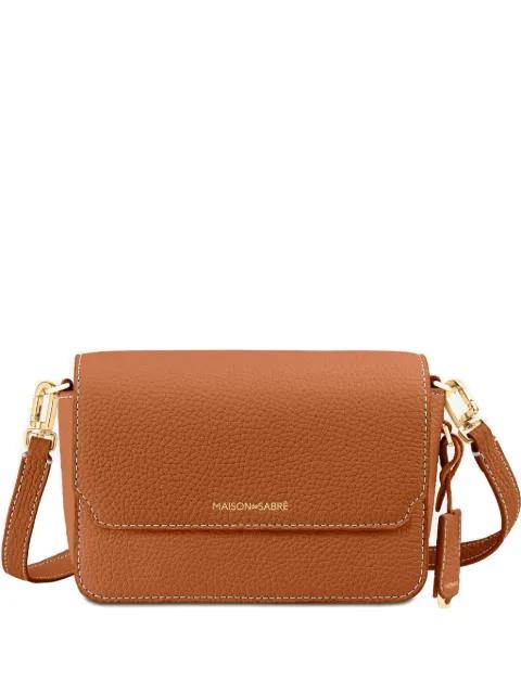 mini leather flap cross body bag by MAISON DE SABRE