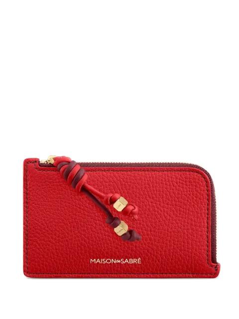 pebbled leather zip card holder by MAISON DE SABRE