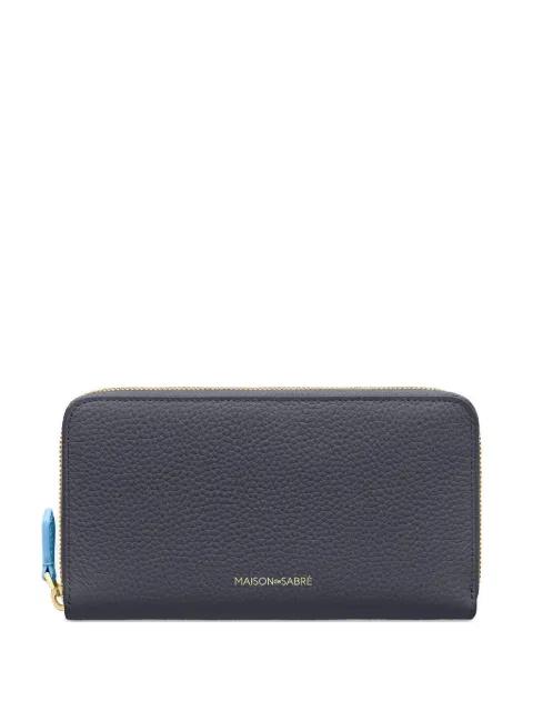 zip-fastening leather long wallet by MAISON DE SABRE