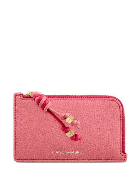 zip pebbled leather card holder by MAISON DE SABRE