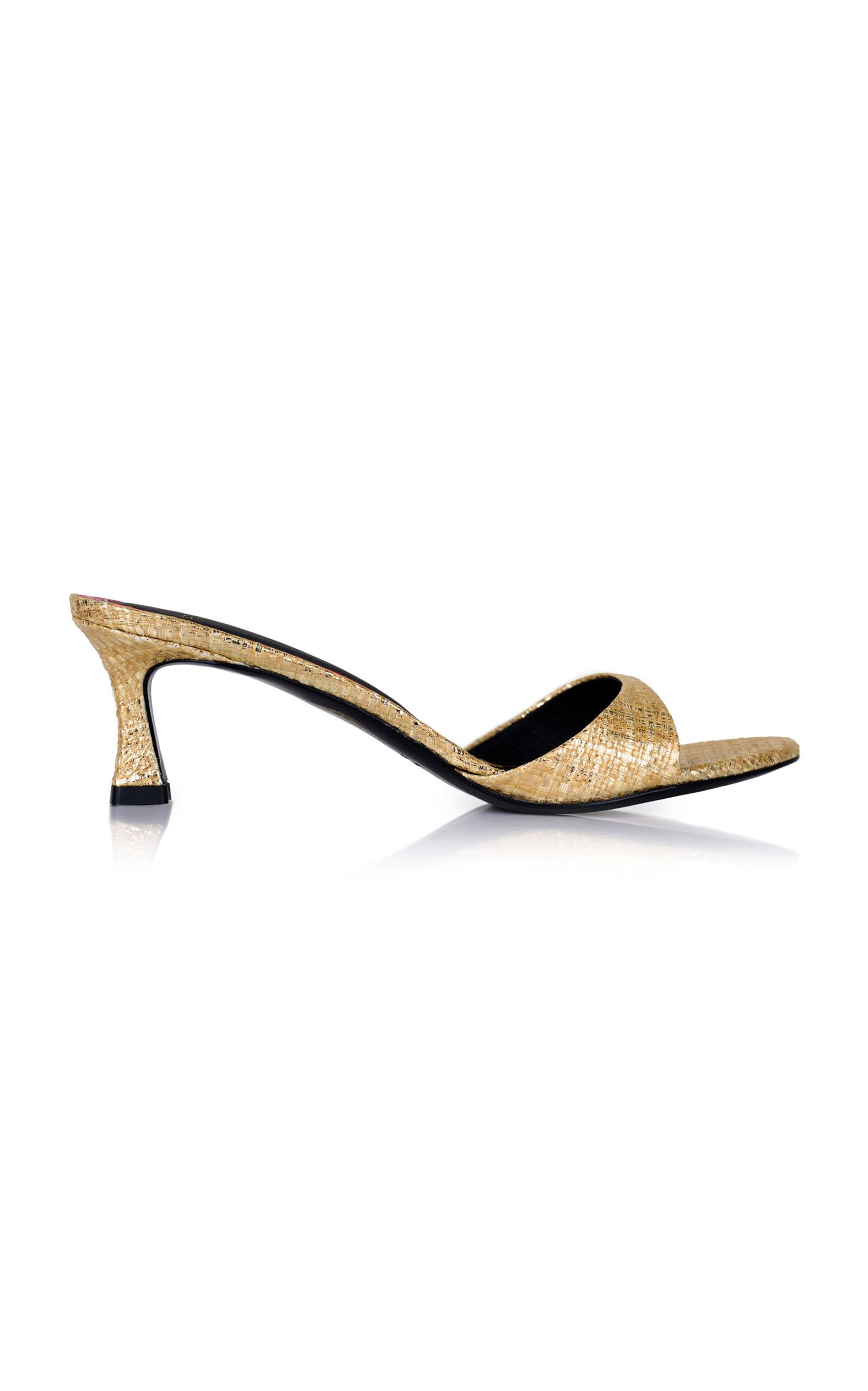 Maison Ernest - Lidylle 55mm Raffia Mules - Gold - - Moda Operandi by MAISON ERNEST