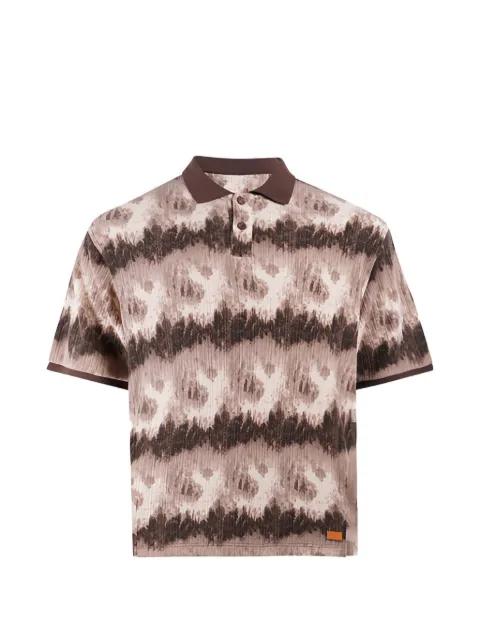 tie-dye knit polo shirt by MAISON HIDEOUT