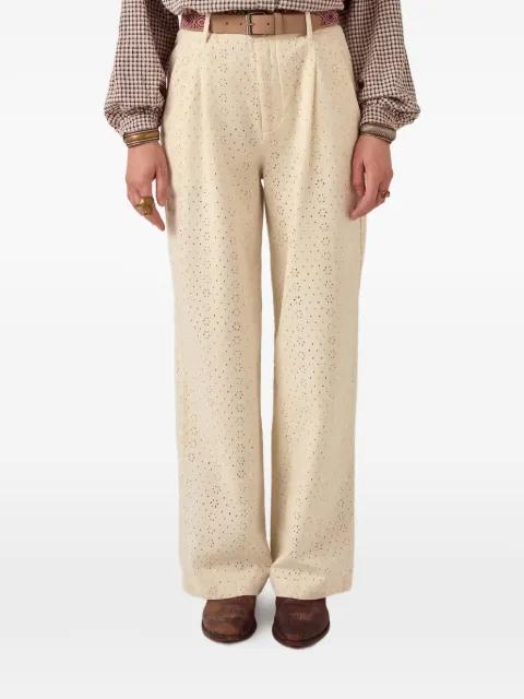Theodore embroidered straight-leg trousers by MAISON HOTEL