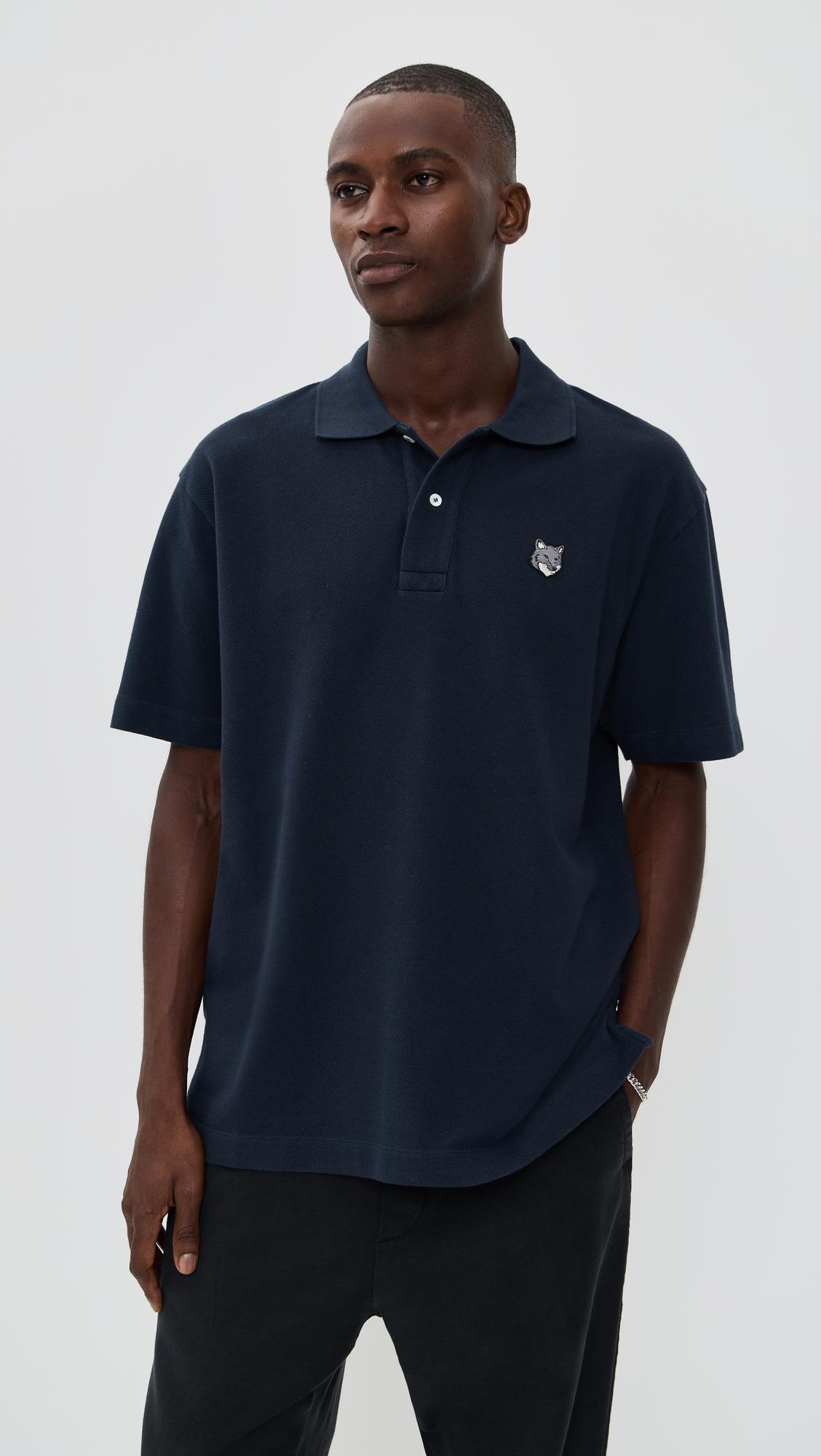 Grey Fox Head Patch Comfort Polo by MAISON KITSUNÉ