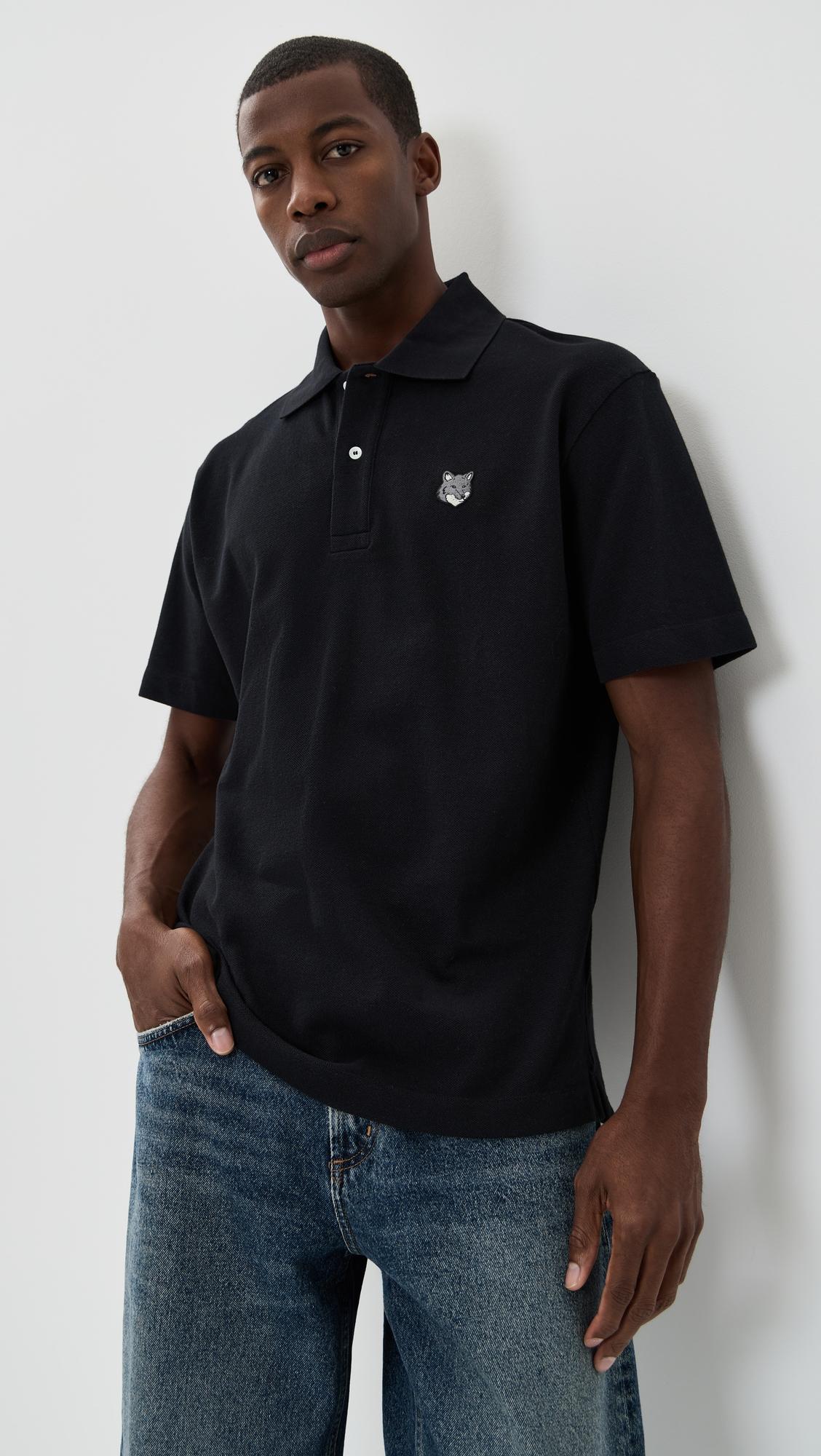 Grey Fox Head Patch Comfort Polo by MAISON KITSUNÉ