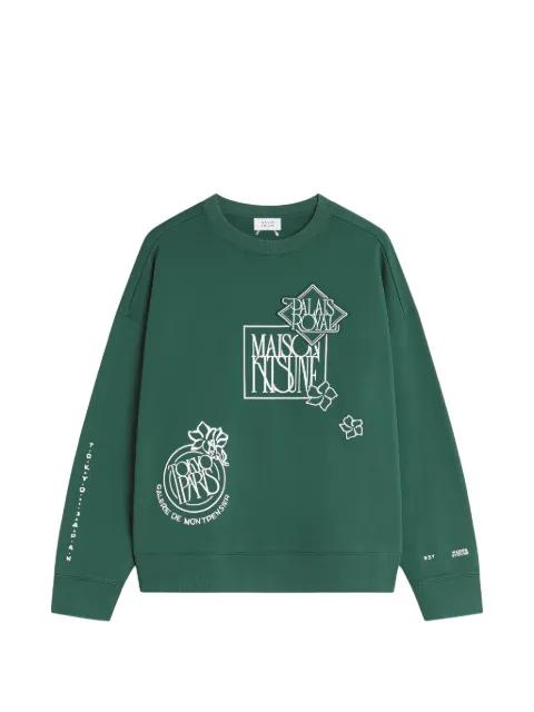 Art Nouveau Stamps appliqué crewneck sweater by MAISON KITSUNE
