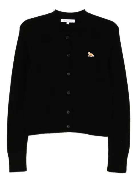 Baby Fox-embroidered patch wool cardigan by MAISON KITSUNE