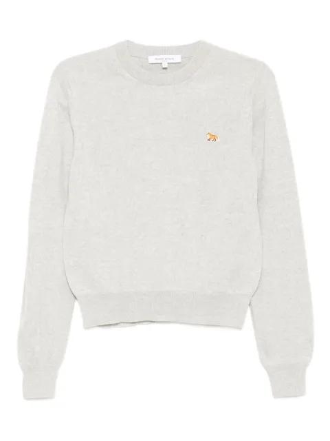 Baby Fox-embroidered patch wool top by MAISON KITSUNE