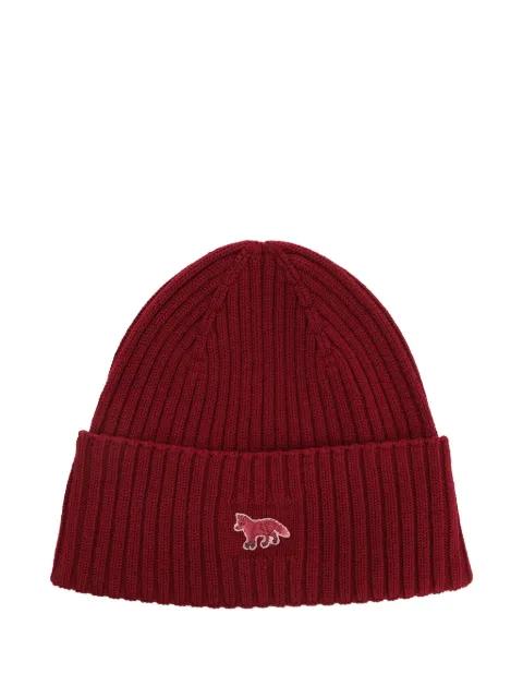 Baby Fox ribbed beanie hat by MAISON KITSUNE