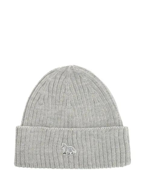 Baby Fox ribbed beanie hat by MAISON KITSUNE