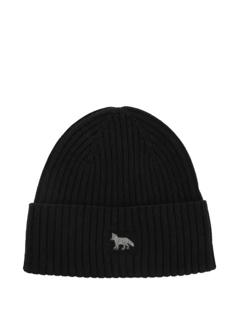 Baby Fox ribbed beanie hat by MAISON KITSUNE