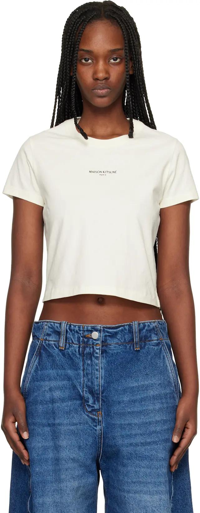 Beige 'Maison Kitsuné Paris' Baby T-shirt by MAISON KITSUNE