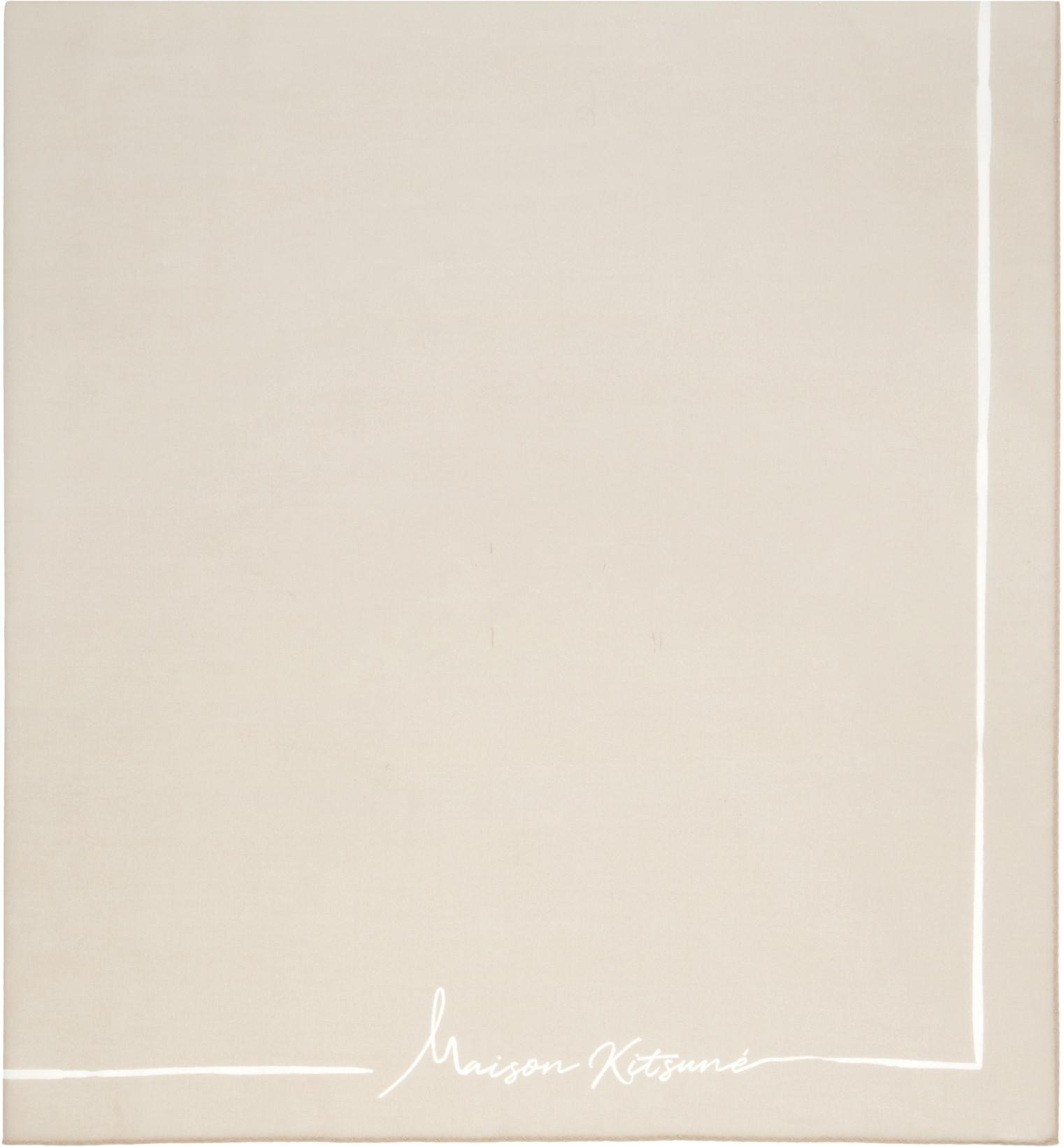 Beige Poetic Script Scarf by MAISON KITSUNE
