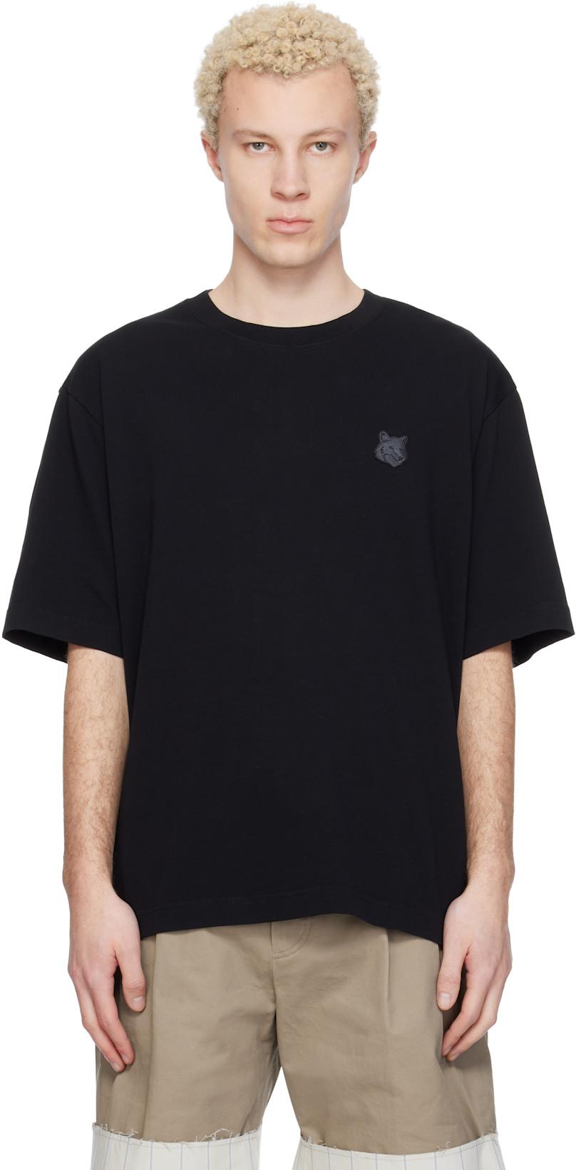 Black Fox Head Oversize T-shirt by MAISON KITSUNE