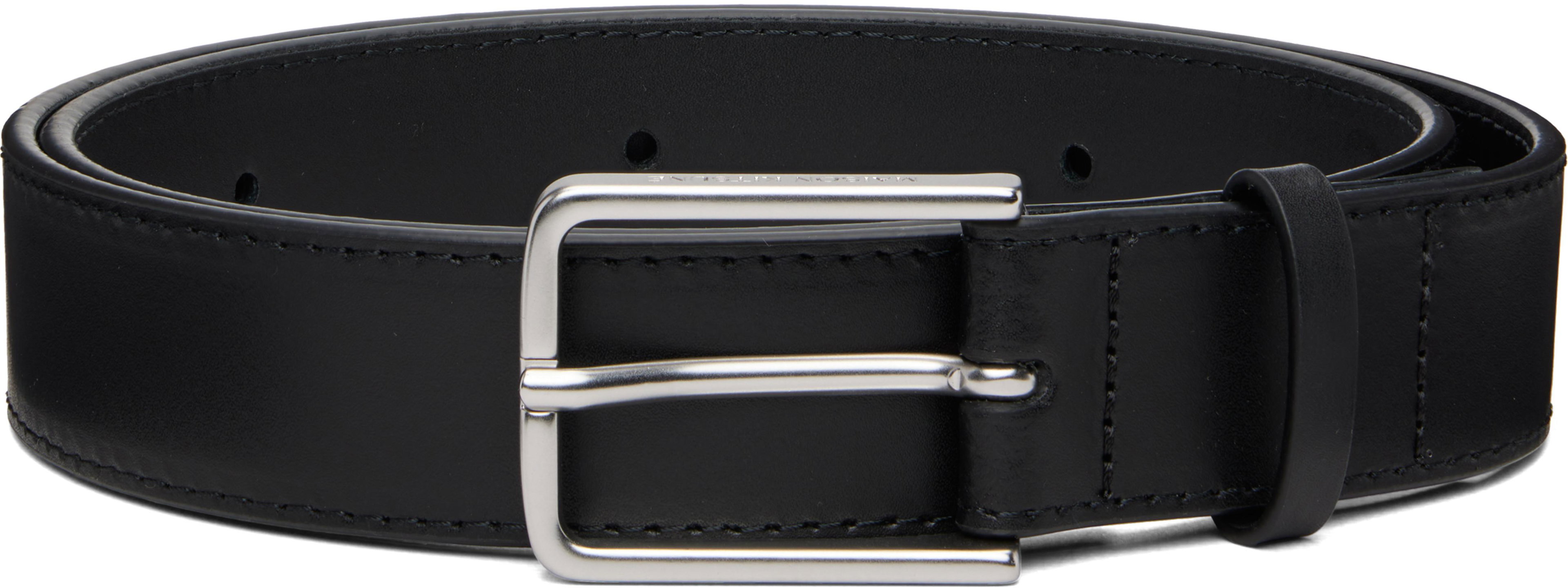 Black Leather Belt by MAISON KITSUNE