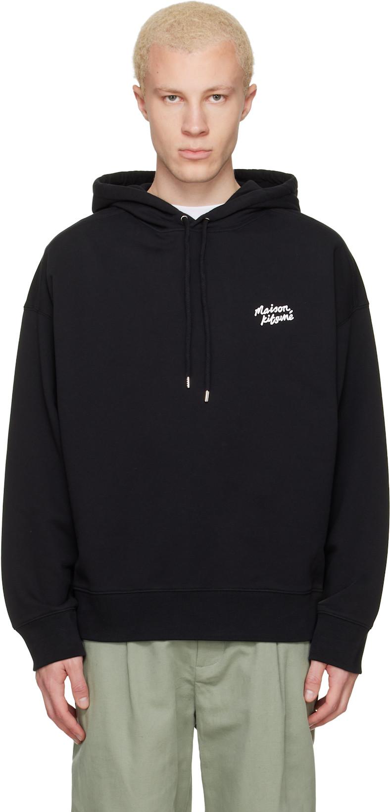 Black 'Maison Kitsuné' Handwriting Oversize Hoodie by MAISON KITSUNE