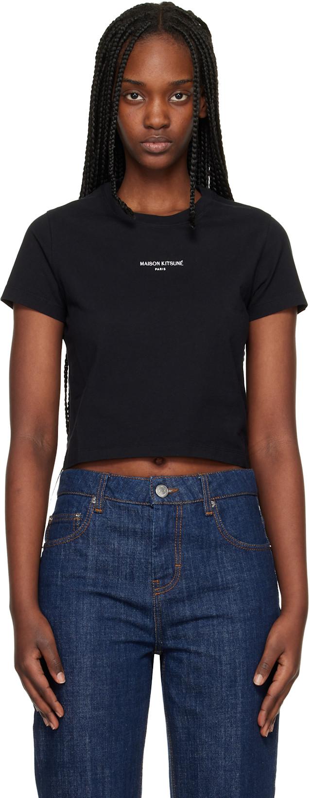 Black 'Maison Kitsuné Paris' Baby T-shirt by MAISON KITSUNE
