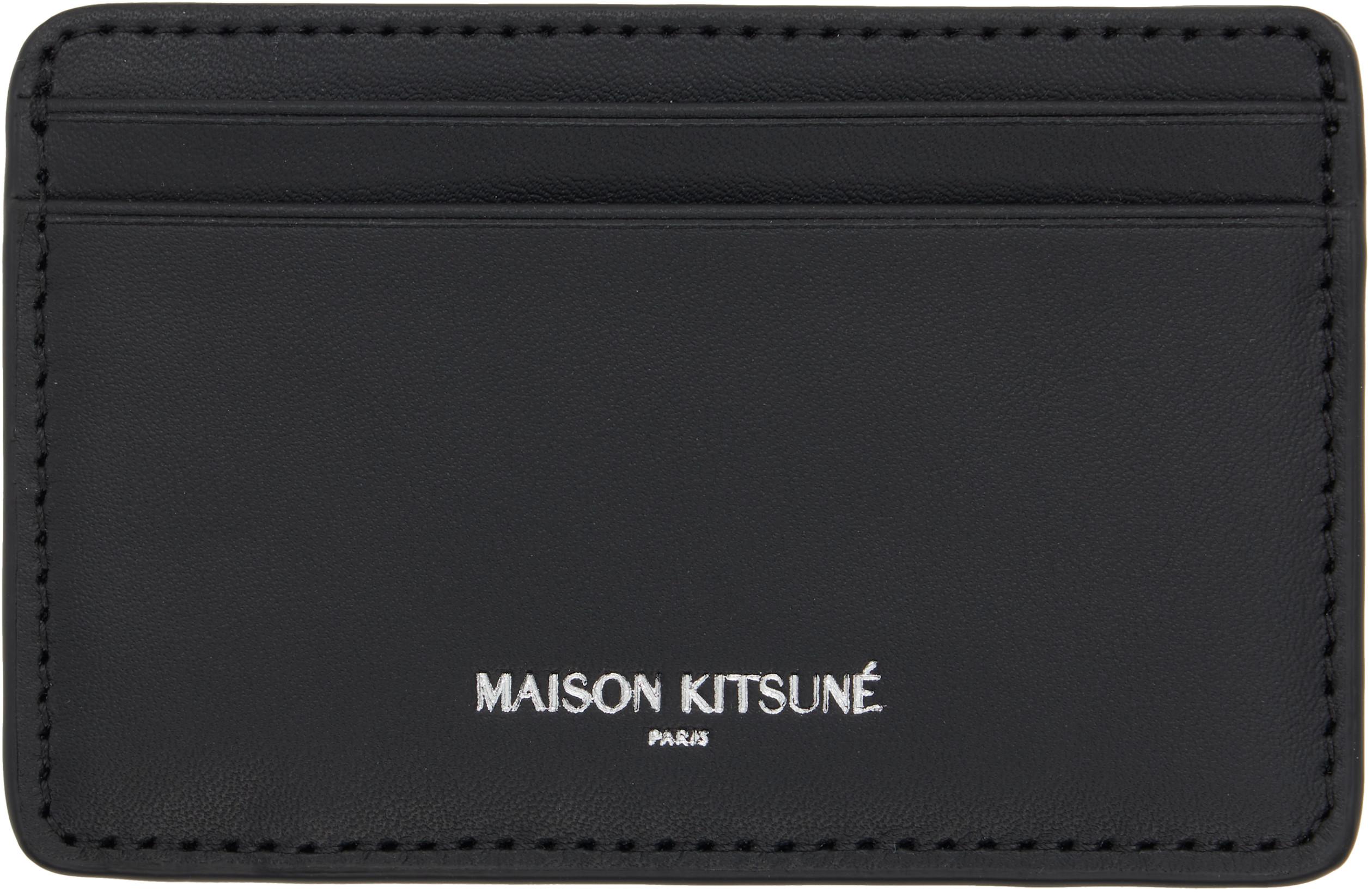 Black 'Maison Kitsuné Paris' Card Holder by MAISON KITSUNE
