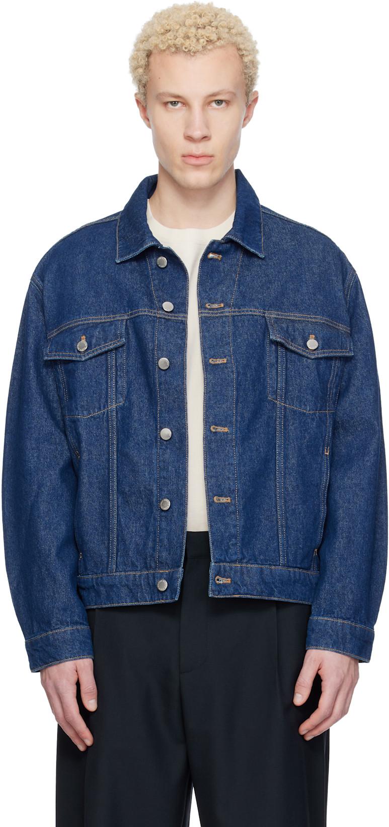 Blue Denim Trucker Jacket by MAISON KITSUNE