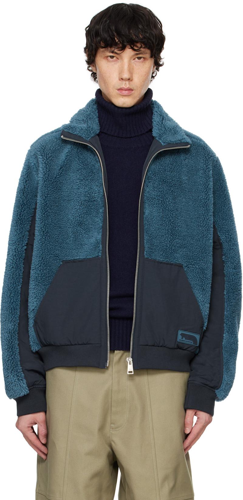Blue & Navy Flash Fox Fleece Jacket by MAISON KITSUNE