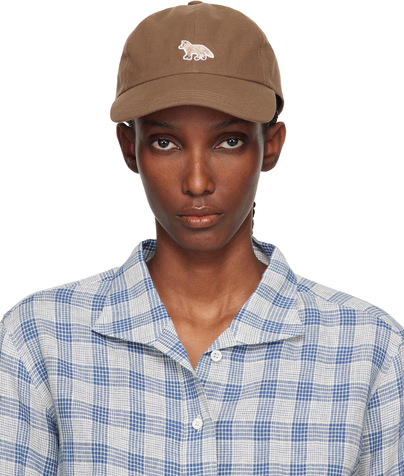 Brown Baby Fox Cap by MAISON KITSUNE