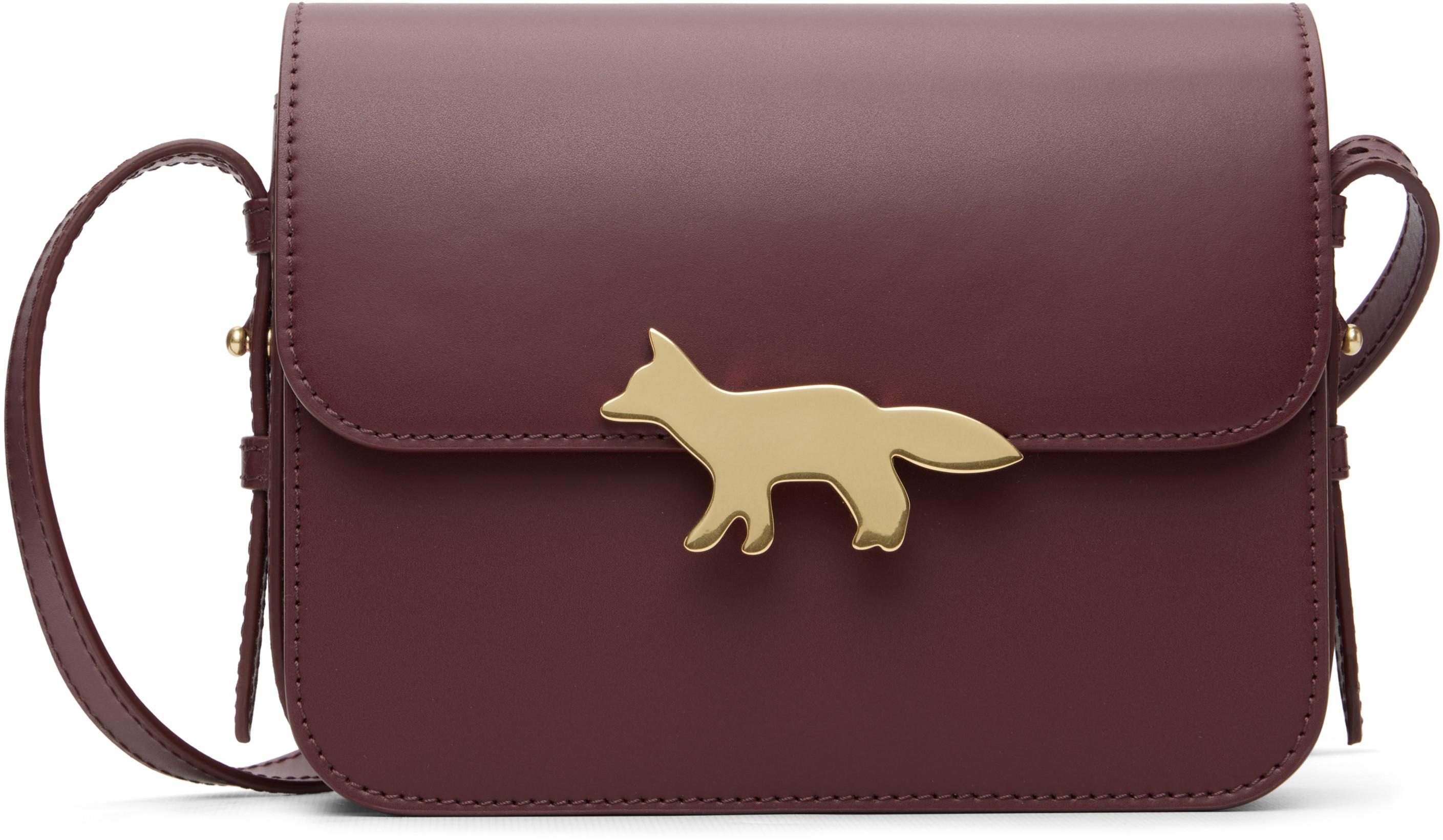 Burgundy Edie Bag by MAISON KITSUNE