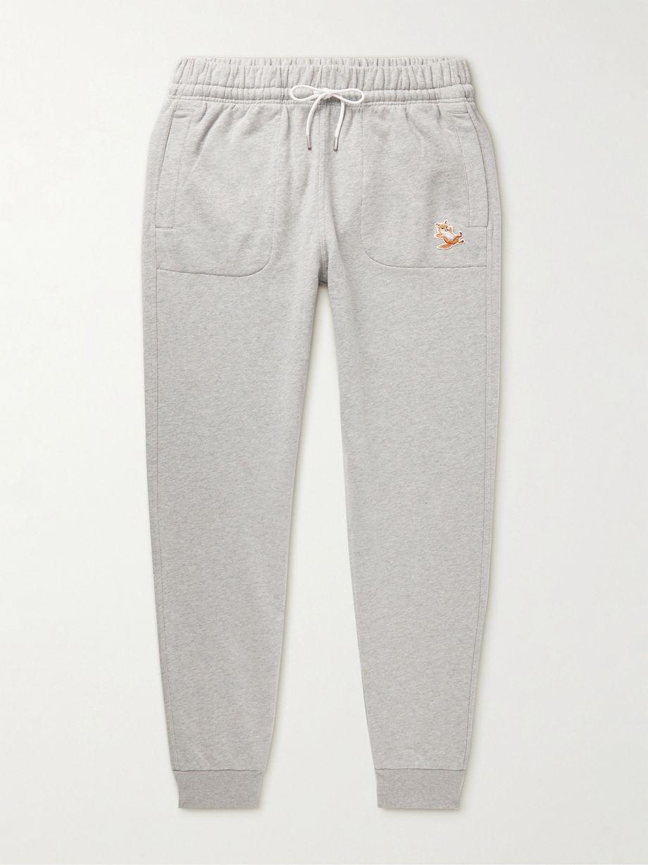 Chillax Fox Tapered Logo-Appliquéd Cotton-Jersey Sweatpants by MAISON KITSUNE