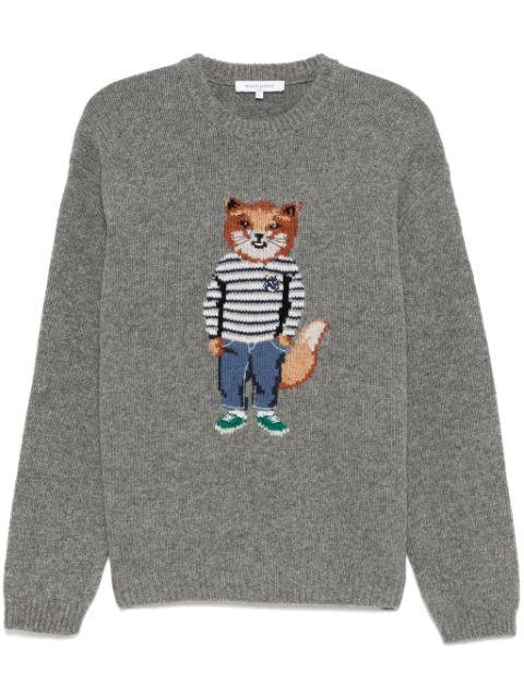 Dressed Fox-intarsia sweater by MAISON KITSUNE