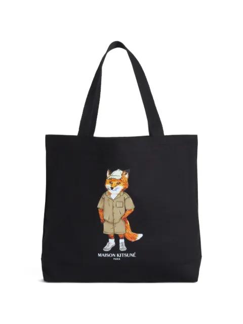 Dressed Fox logo-print tote bag by MAISON KITSUNE